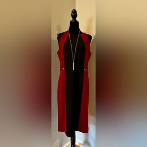 Sharagano sz 10 black and red dress with free necklace